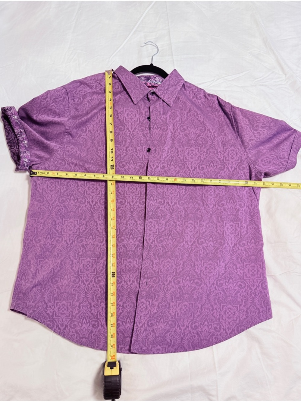 Robert Graham Classic Vibrant Purple Short-Sleeve Button-Down Shirt - Picture 4 of 5